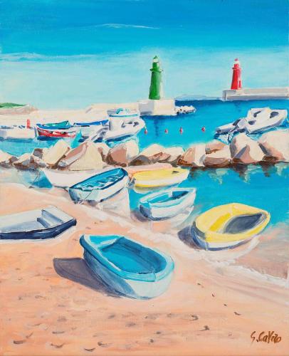 09 Porto-con-spiaggetta-2023-acrilico-su-tela-40-x-50-cm