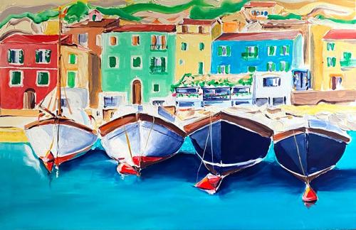 17 Quattro-barche-al-porto-2028-acrilico-su-tela-60-x-40