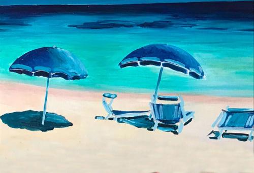 25 Ombrelloni-alle-Cannelle-2014-acrilico-su-tela-80-x-40