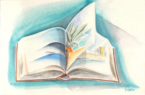 36 Libro-aperto-2-2007-acquarello-40-x-60-cm