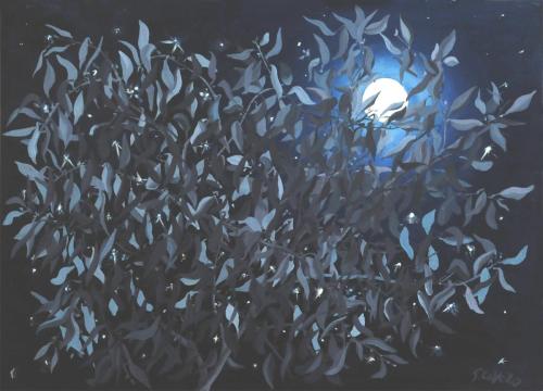 50 Luna-dietro-gli-ulivi-2008-olio-su-tela-50-x-70-cm
